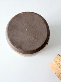 vintage studio pottery with cork lid