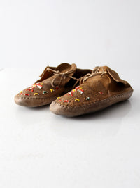 vintage Guilfair beaded leather thunderbird moccasins