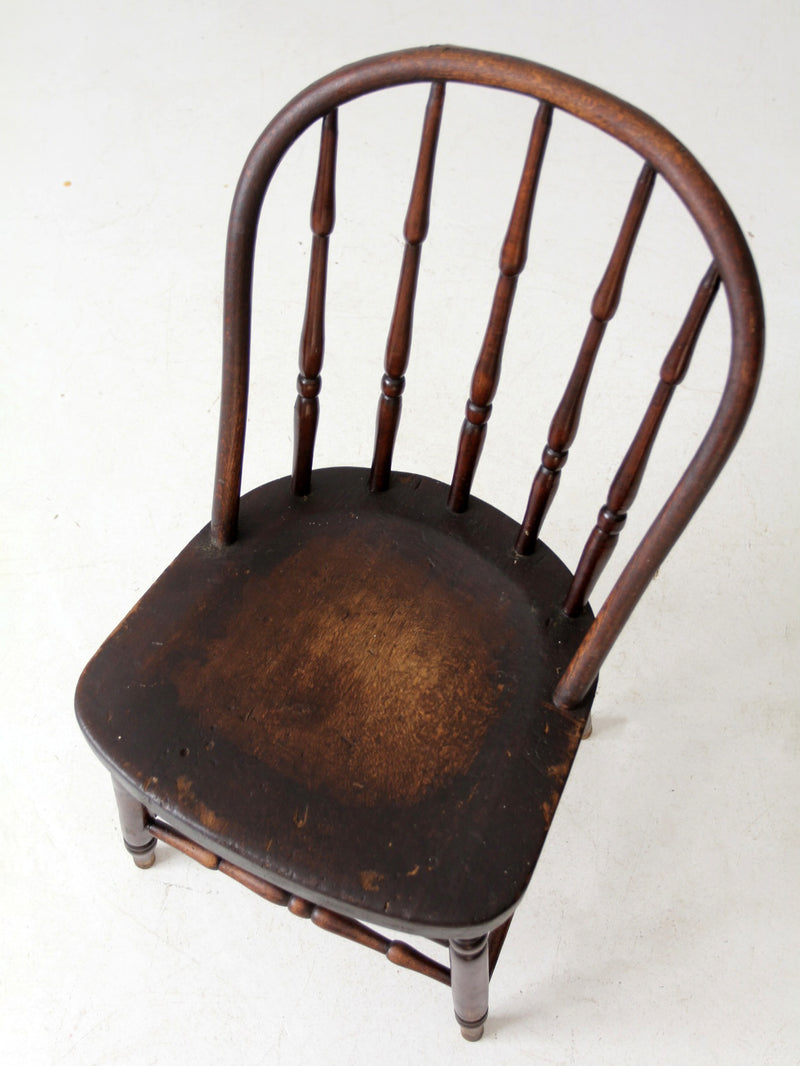 antique Windsor chair with turned spindles
