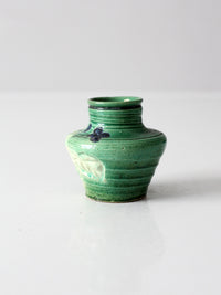 vintage green art pottery miniature vase