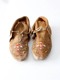vintage Guilfair beaded leather thunderbird moccasins
