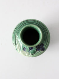 vintage green art pottery miniature vase