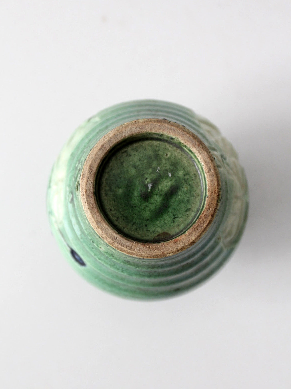 vintage green art pottery miniature vase