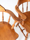 vintage Ethan Allen Colonial style pub dining chairs pair