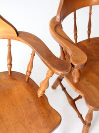 vintage Ethan Allen Colonial style pub dining chairs pair