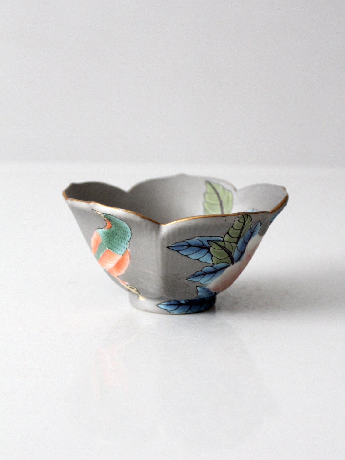 vintage Japanese porcelain floral bowl