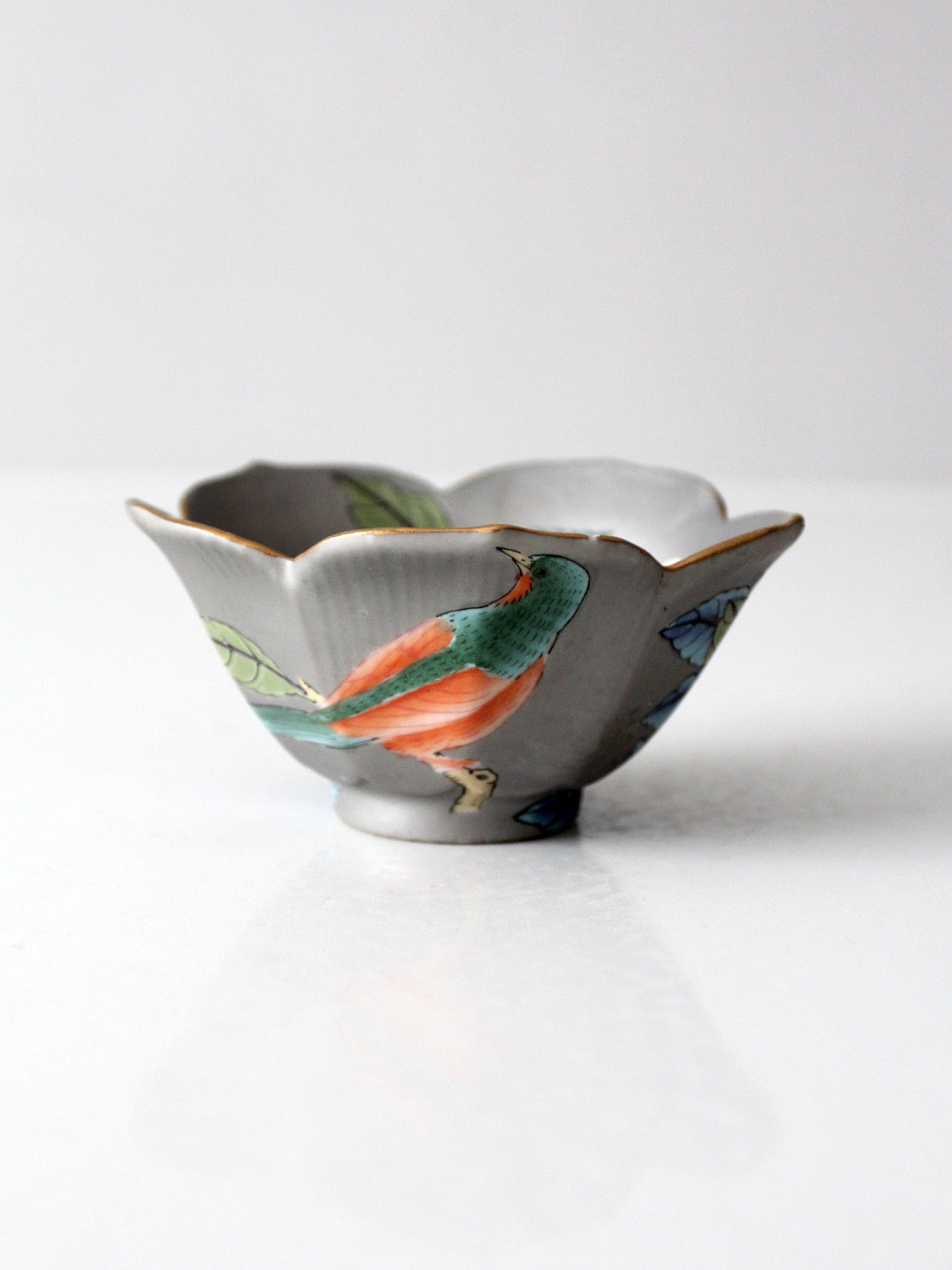 vintage Japanese porcelain floral bowl