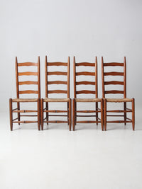 vintage rush seat ladder back chairs set of 4