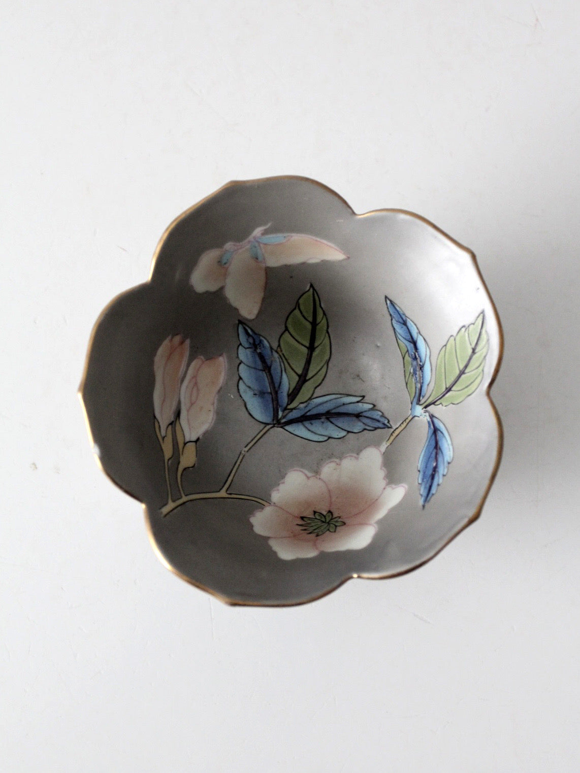 vintage Japanese porcelain floral bowl