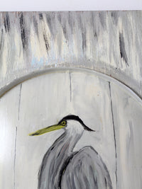 vintage blue heron painting