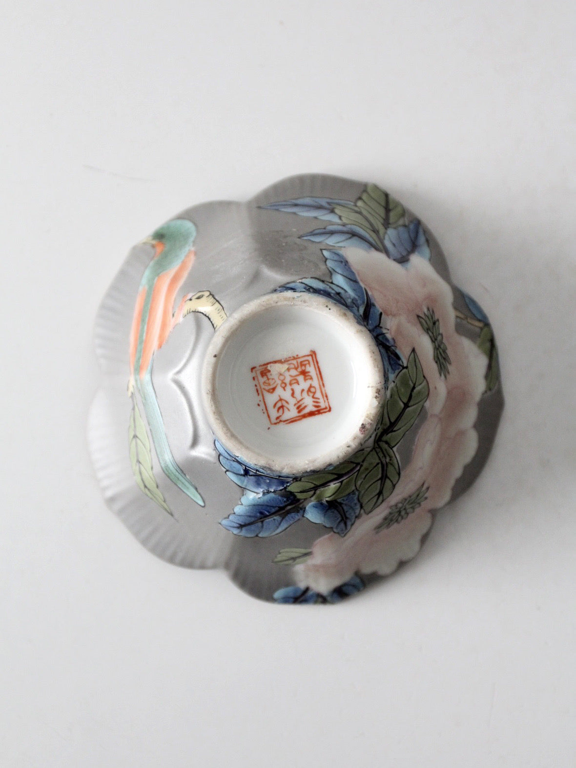 vintage Japanese porcelain floral bowl