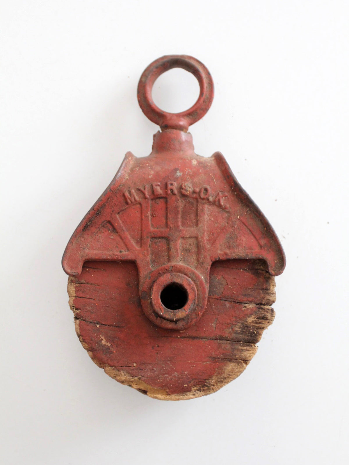 antique F.E. Myers & Bro. knot passing barn hay pulley