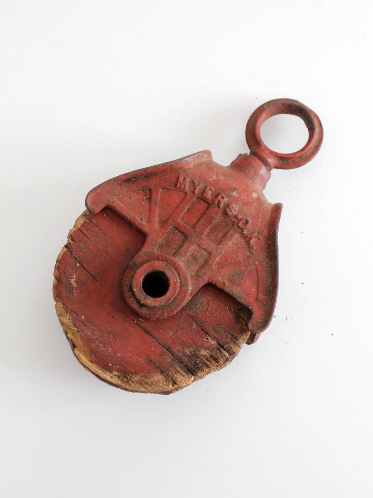 antique F.E. Myers & Bro. knot passing barn hay pulley