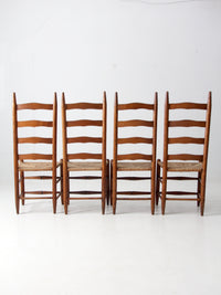 vintage rush seat ladder back chairs set of 4