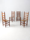 vintage rush seat ladder back chairs set of 4