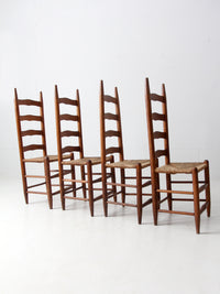 vintage rush seat ladder back chairs set of 4