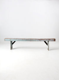 antique primitive painted wood bench