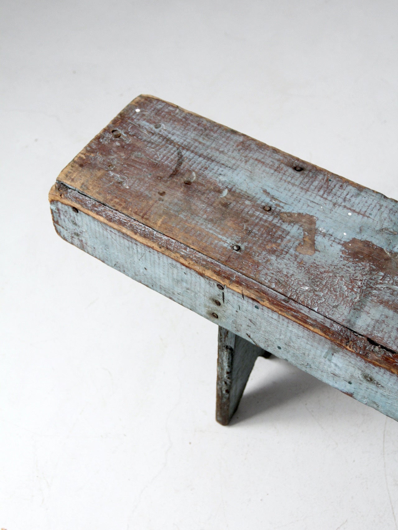 antique primitive painted wood bench – 86 Vintage