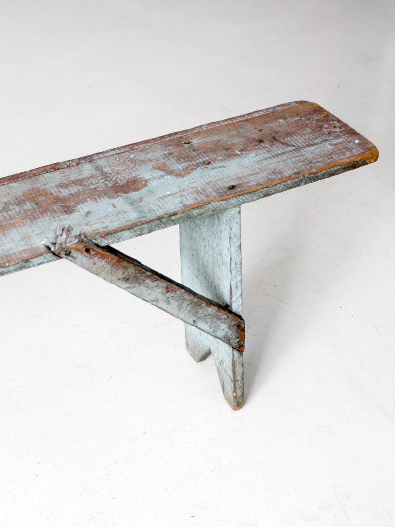 antique primitive painted wood bench