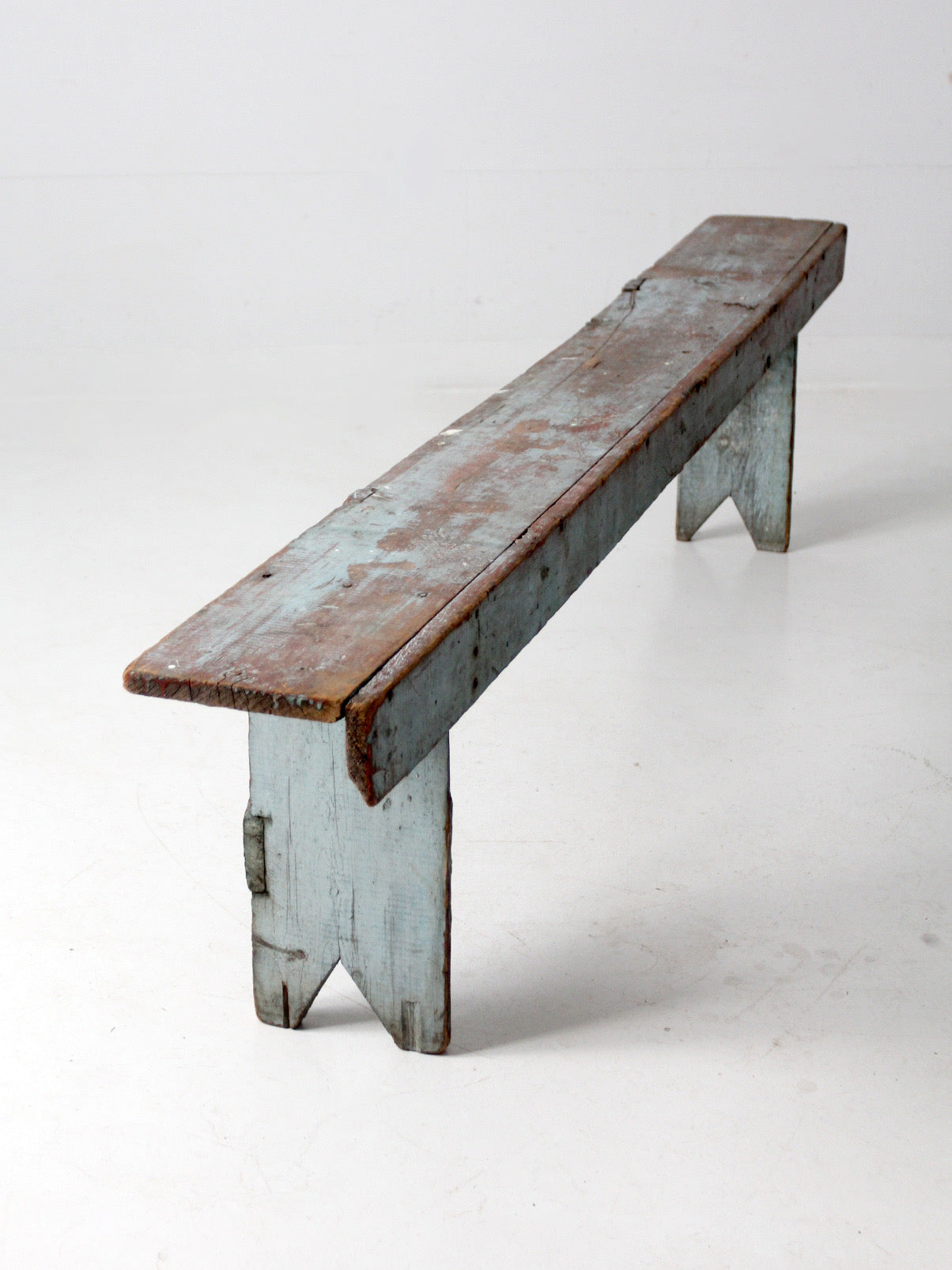 antique primitive painted wood bench – 86 Vintage