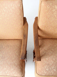mid century modern swivel lounge chairs pair