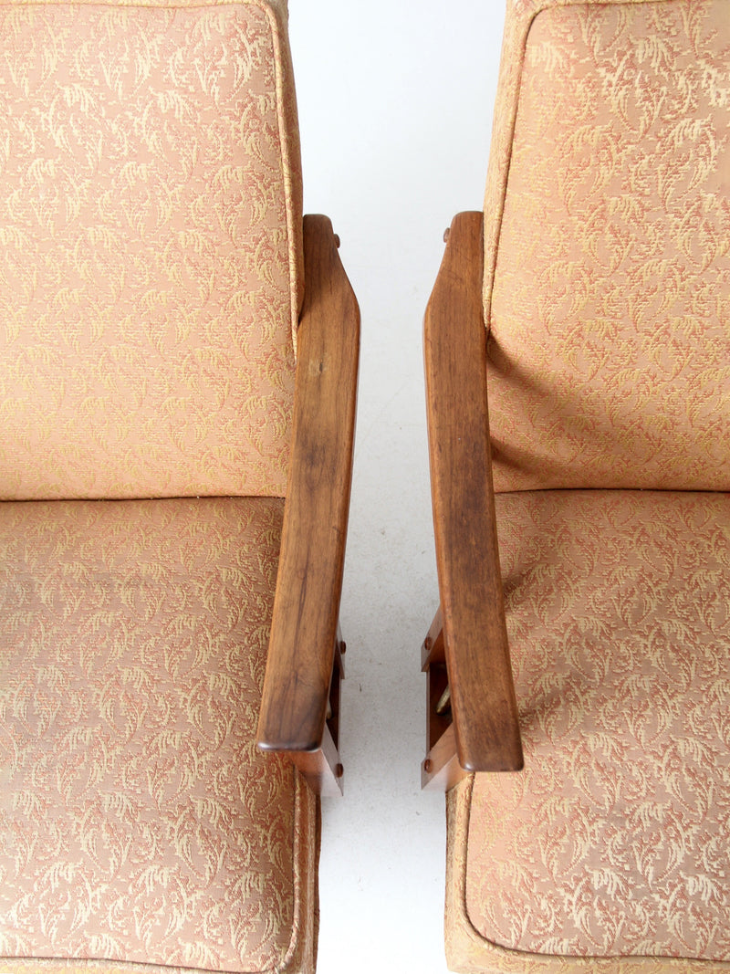 mid century modern swivel lounge chairs pair