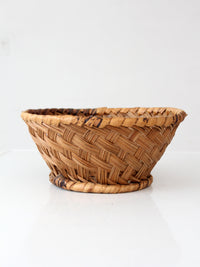 vintage handwoven round basket