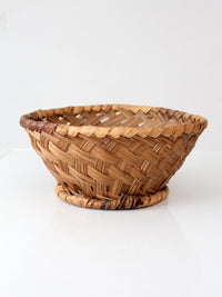 vintage handwoven round basket
