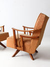 mid century modern swivel lounge chairs pair