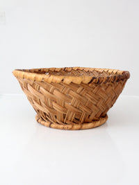 vintage handwoven round basket