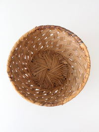 vintage handwoven round basket