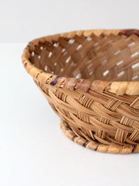 vintage handwoven round basket