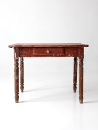 antique painted farmhouse table with metal top