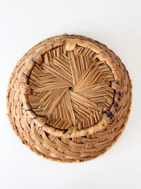 vintage handwoven round basket
