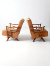 mid century modern swivel lounge chairs pair