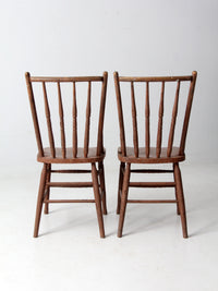 antique painted wood side chairs pair