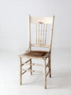 antique painted press back chair with cane seat