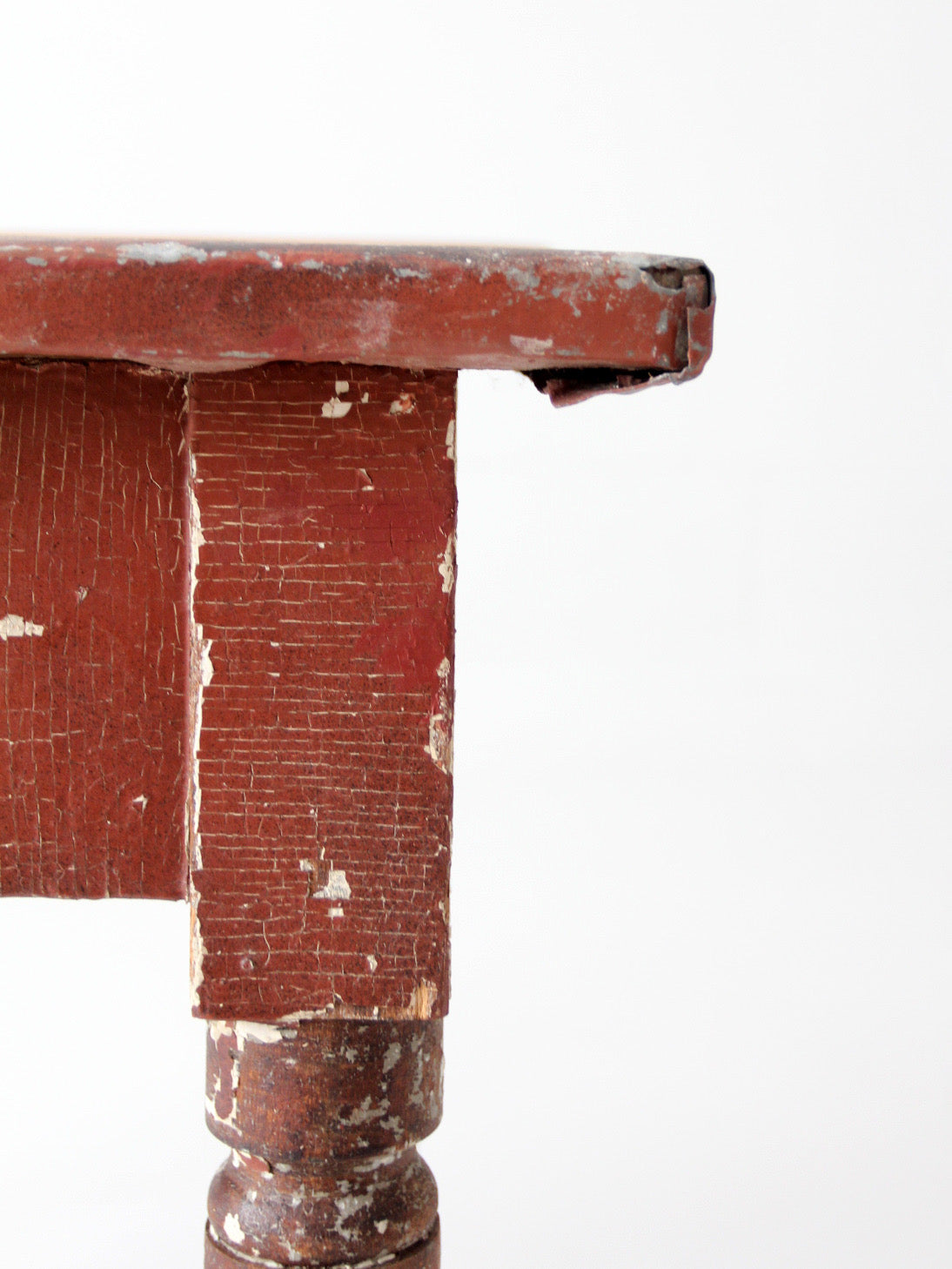 antique painted farmhouse table with metal top