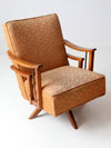 mid century modern swivel lounge chairs pair