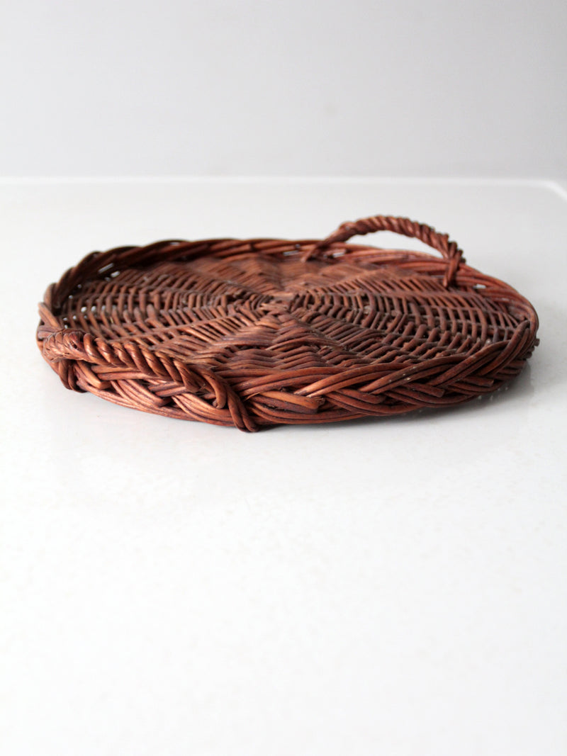 vintage wicker tray