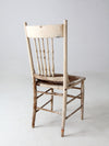 antique painted press back chair with cane seat