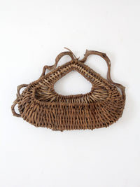 vintage woven vine wall basket