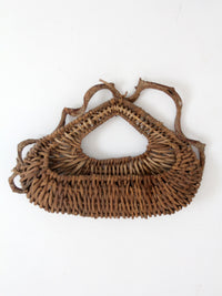 vintage woven vine wall basket
