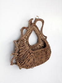 vintage woven vine wall basket
