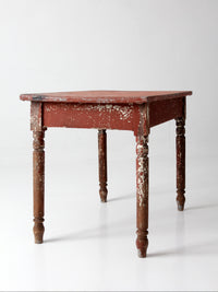 antique painted farmhouse table with metal top