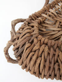 vintage woven vine wall basket