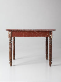 antique painted farmhouse table with metal top
