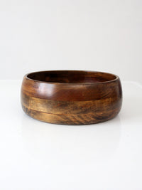 mid-century segmented wood serving bowl