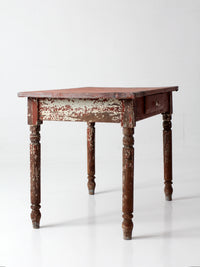 antique painted farmhouse table with metal top