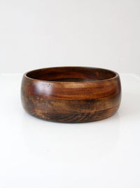 mid-century segmented wood serving bowl